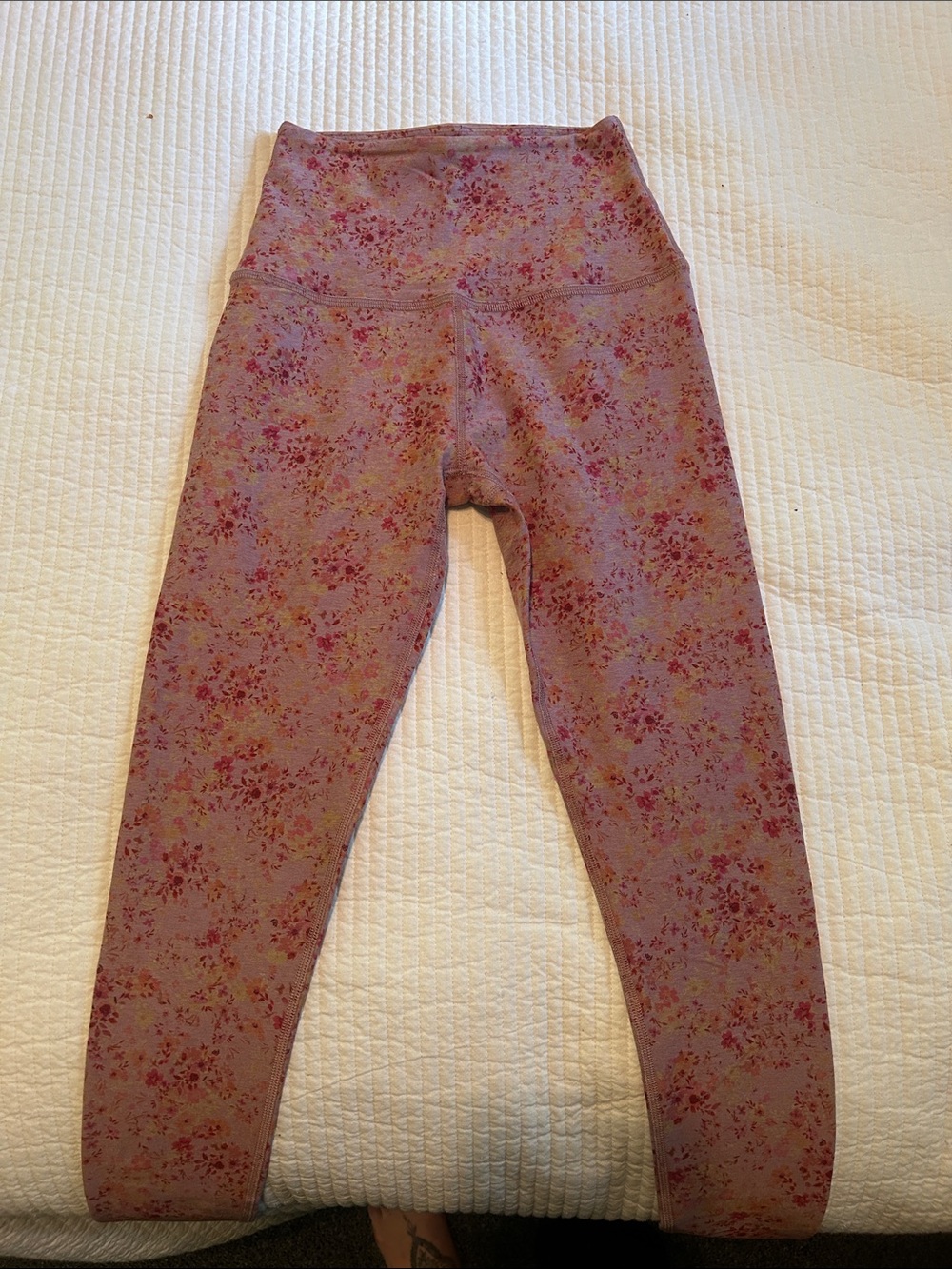 Beyond Yoga Pink Floral High-Waist Leggings NWT